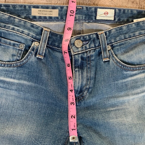 AG Stevie Embroidered Cuff Mid Rise Slim Fit Straight Jeans SZ 27 - Picture 13 of 14